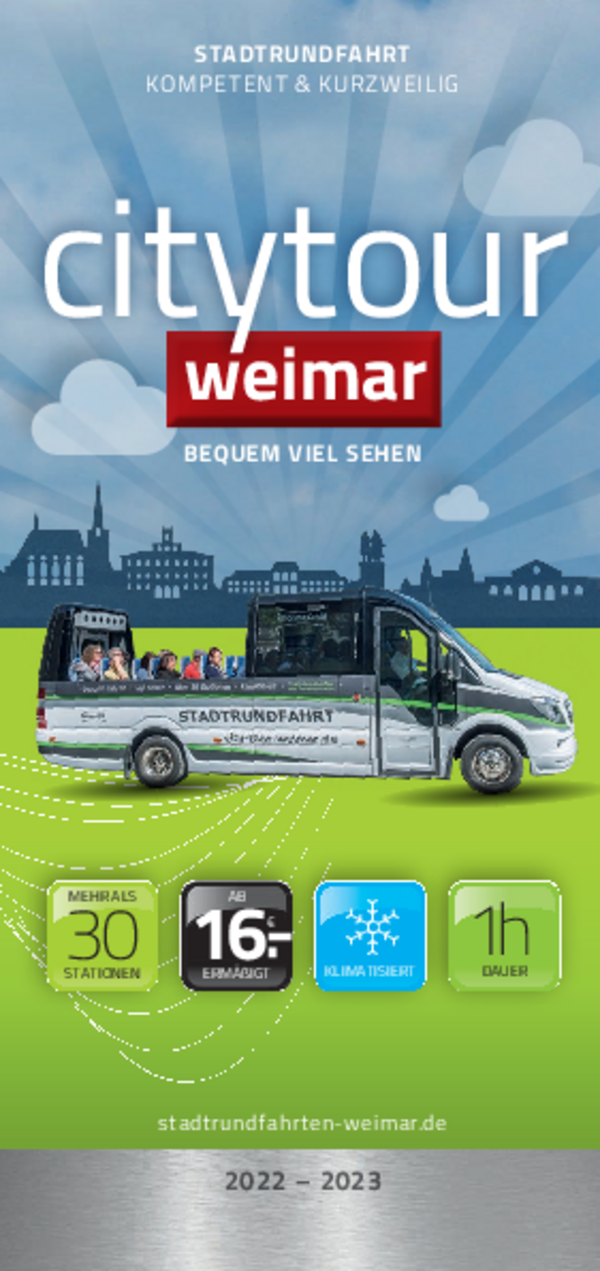 Flyer City-Tour-Weimar und Belvedere-Express 2022-23